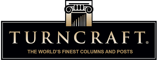 The logo for turncraft, the world's finest columns and posts.